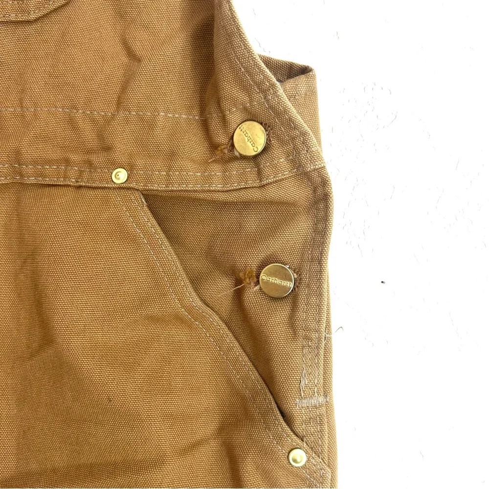 Carhartt Men's R01 Brown Canvas Duck Bib Overalls 40x30 Double Knee NWOT - Picture 5 of 9